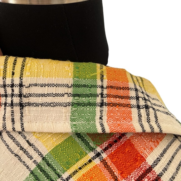 Vintage plaid blazer jacket multicolor fitted red orange green yellow - Picture 14 of 16